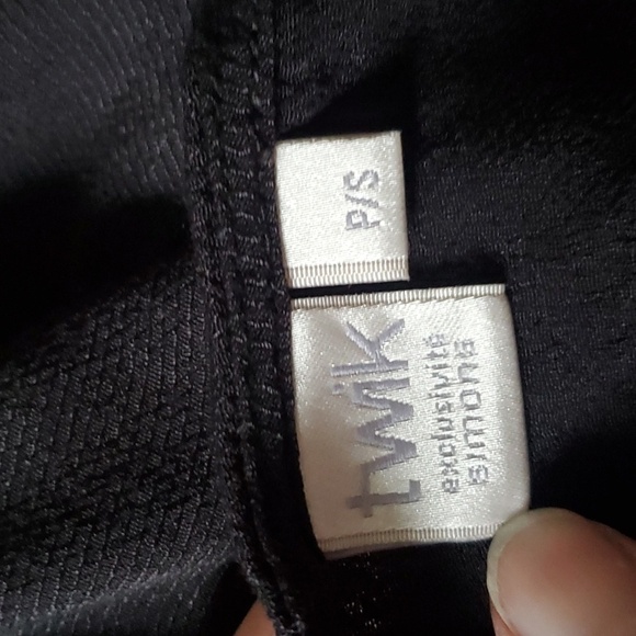 Twik short sleeve crew neck darted Side Tie small black professional top - Picture 4 of 4